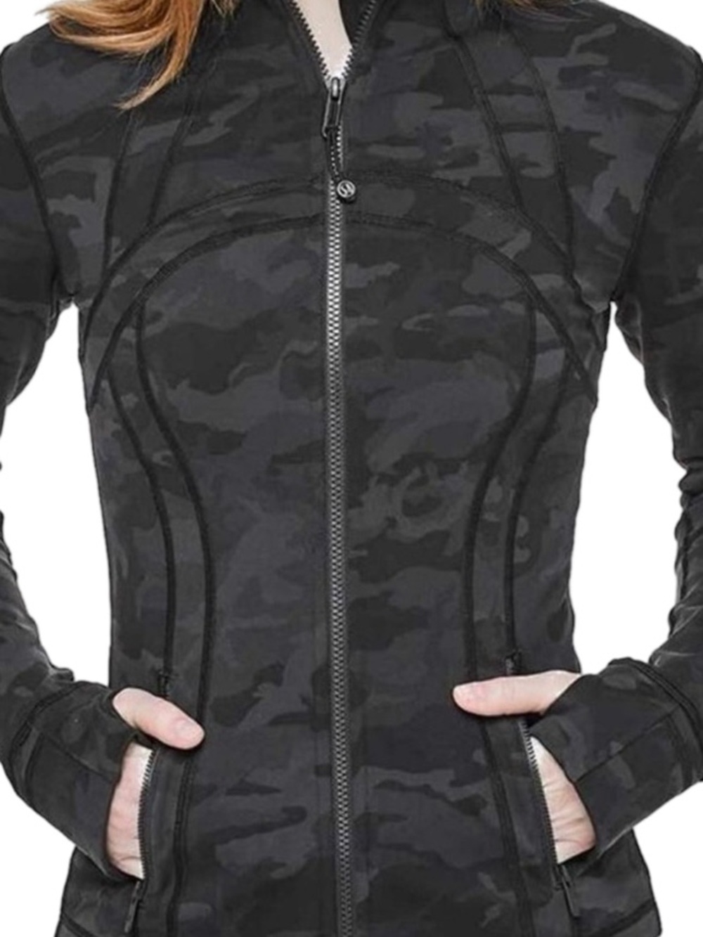 Lululemon Women’s Define Black Camo Zip-Up Jacket (size 10)